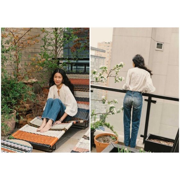 💕DOEN💕 Doen x Dronme Denim Dronme Jeans ~ Cascade Wash Blue 35 - Picture 5 of 16